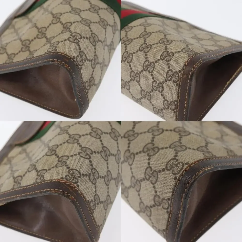 Gucci GG Supreme Web Clutch Bag Beige